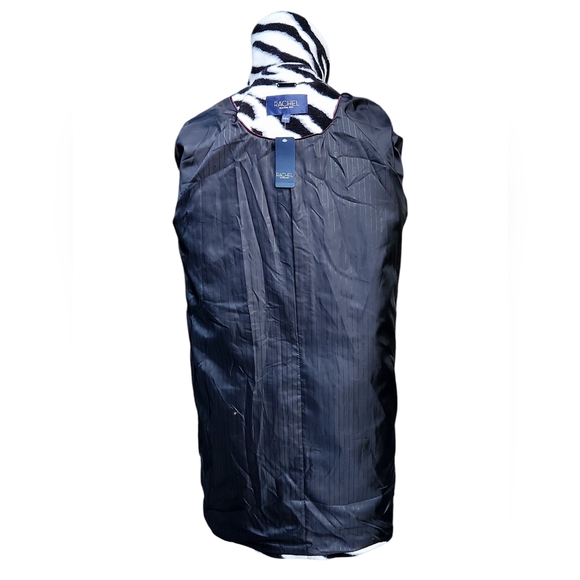 Rachel Roy Brushed Zebra Print Trench Wool Blend Coat M - Picture 7 of 14